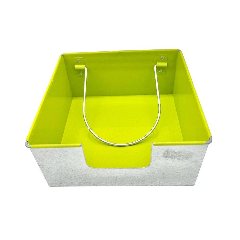 Napkin Holder Aluminum Silver and Neon Green 7 X 7 X 3.5 Durable Stylish Storage